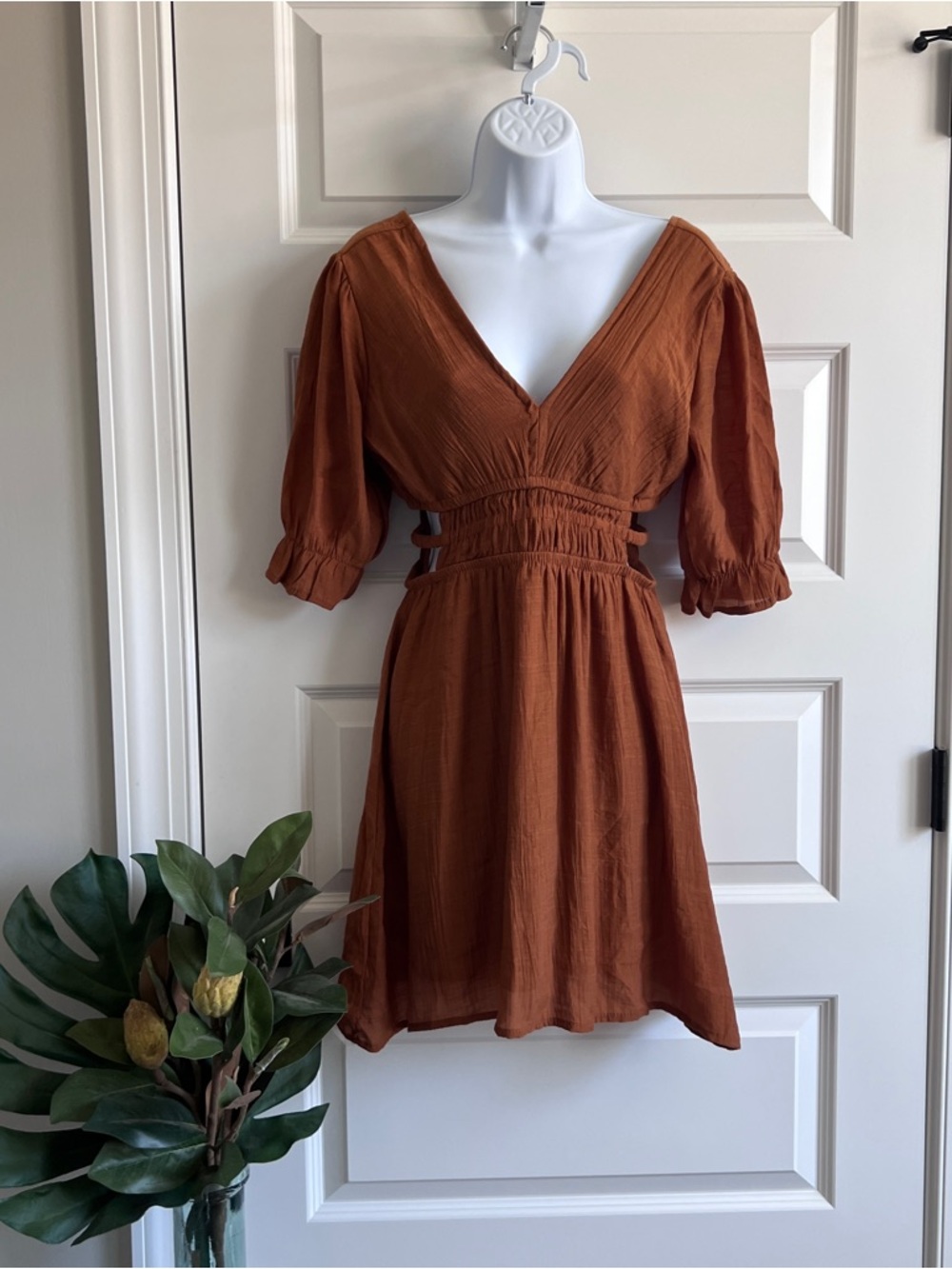 SPEED LIMIT Mini Terracotta Smocked Boho Goddess Sz Small NWT Free People - Picture 3 of 9